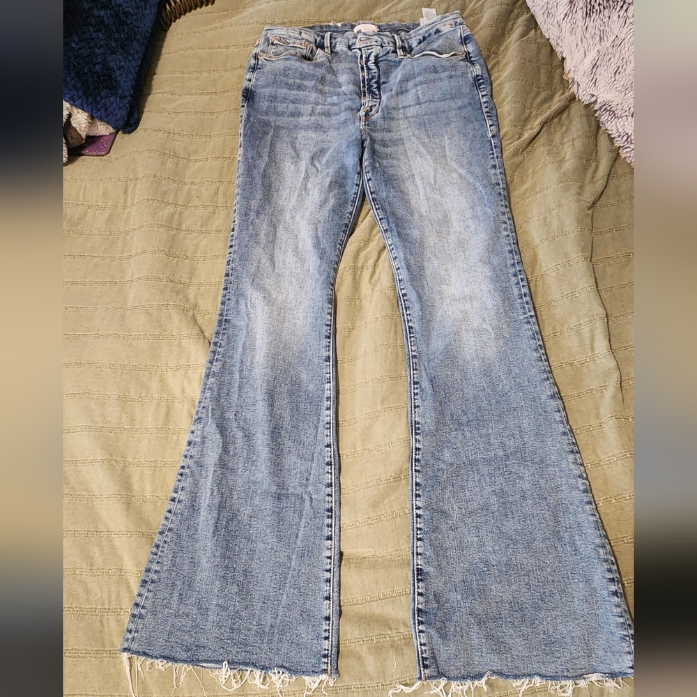 NWOT Good American Women's Blue Flared Jeans Size 12/31